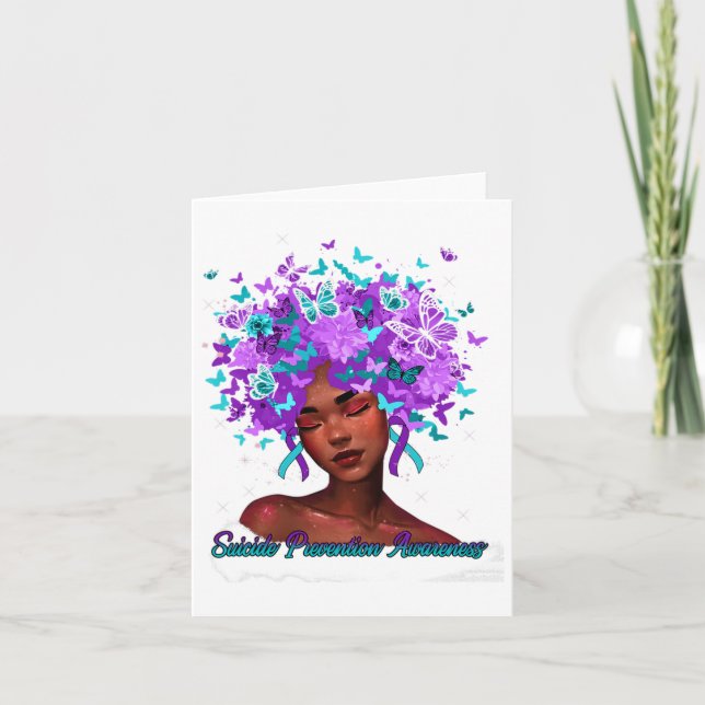 Cartão Atenção À Prevenção Do Suicídio De Borboletas E De (Frente)
