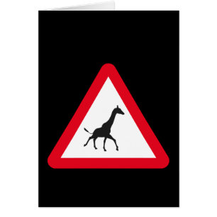 Cartão Atenção: Girafa atravessando!