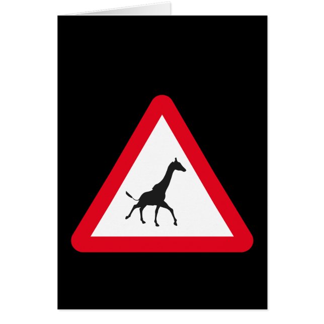 Cartão Atenção: Girafa cruzando! (Frente)