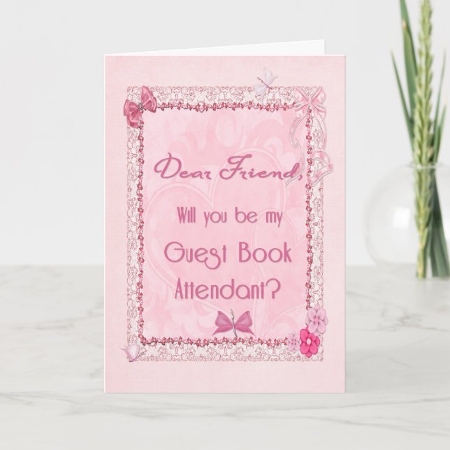 Cartão Atendedor de livros de convidados (Frente)