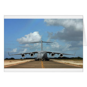 Cartão Aterragem militar do avião de carga