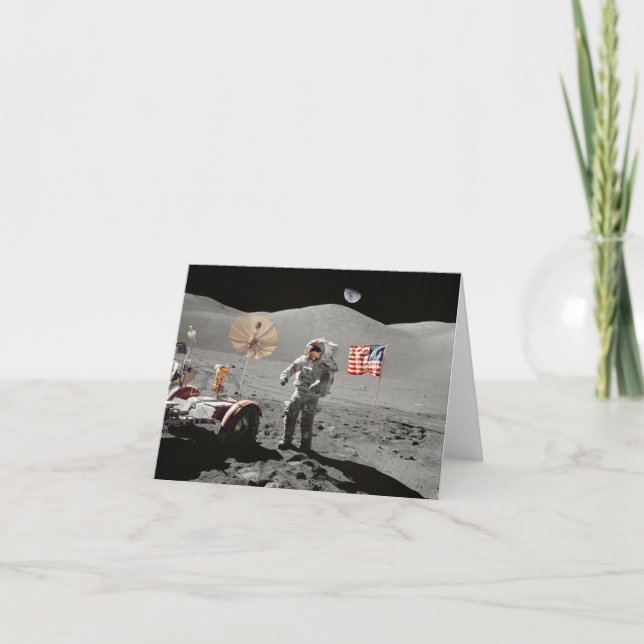 Cartão Aterrissagem à lua ou é? (Frente)