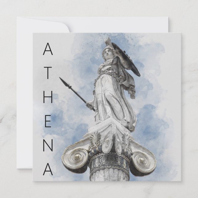 Cartão Athena de Estátua Grega Clássica - Elegante (Frente)