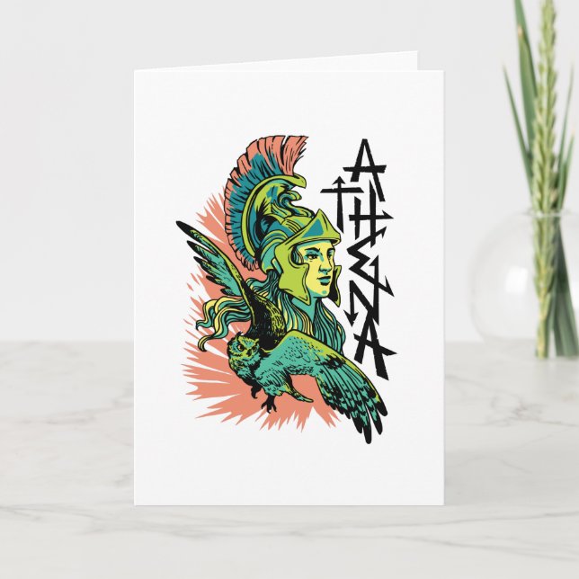 Cartão Athena Goddess Mythical Greece (Frente)