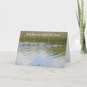 Cartão Atingindo o Pond para dizer Pensando em