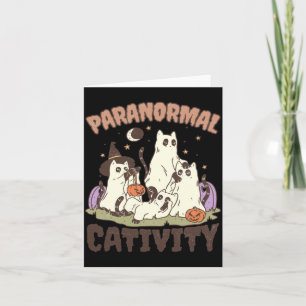 Cartão Atividade Paranormal Gatinho Preto Fofo de Hallowe