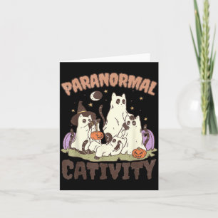Cartão Atividade Paranormal Gatinho Preto Fofo de Hallowe