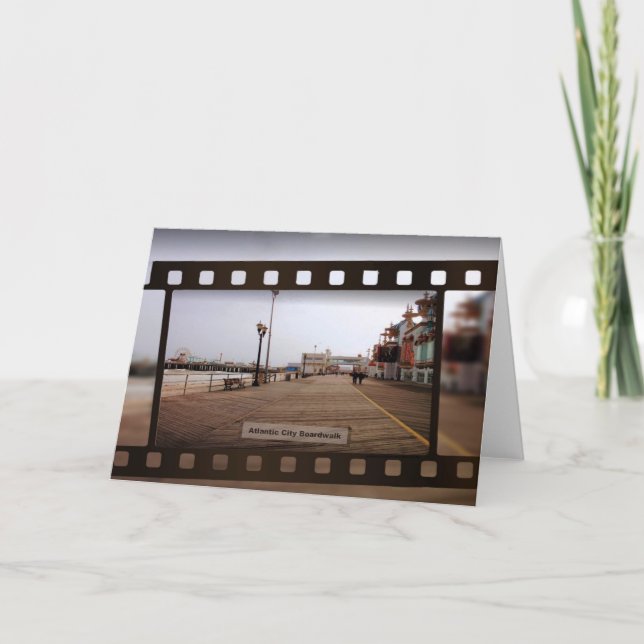 Cartão Atlantic City Beach Boardwalk sobre cinema (Frente)