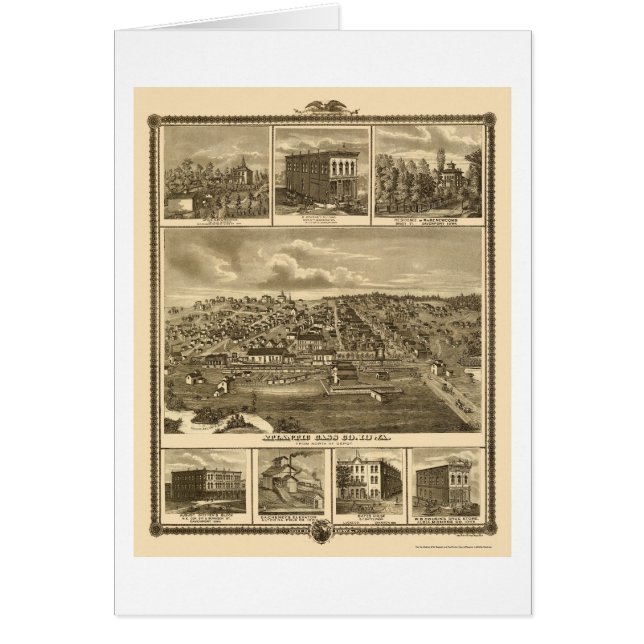 Cartão Atlântico, mapa panorâmico de IA - 1875 (Frente)