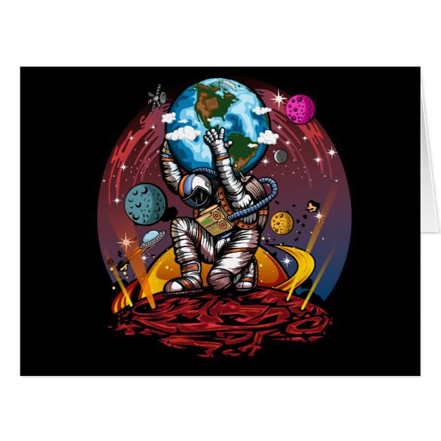 Cartão Atlas Space Man (Frente horizontal)