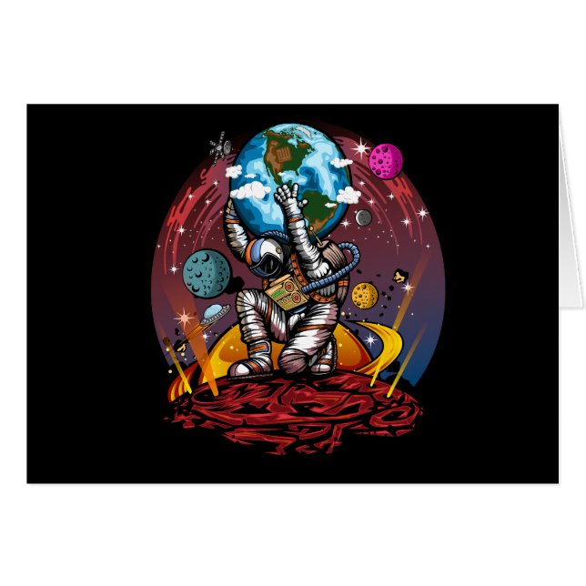 Cartão Atlas Space Man (Frente horizontal)