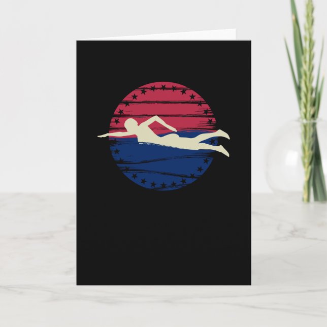 Cartão Atleta do Esporte Nadador dos EUA (Frente)