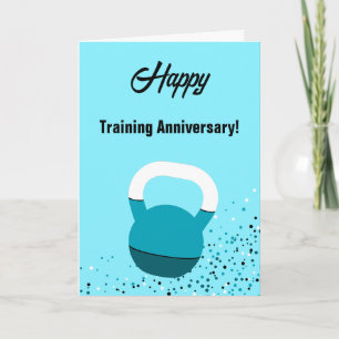 Cartão Atleta Kettlebell Feliz Aniversário de Treinamento