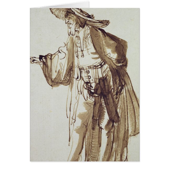 Cartão Ator com um chapéu Largo-orlarado (Frente)