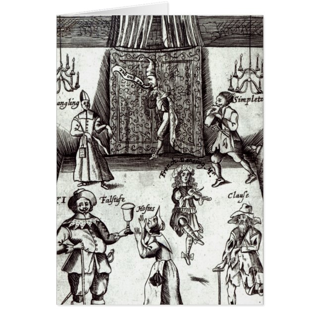 Cartão Atores cómicos no desempenho, 1662 (Frente)
