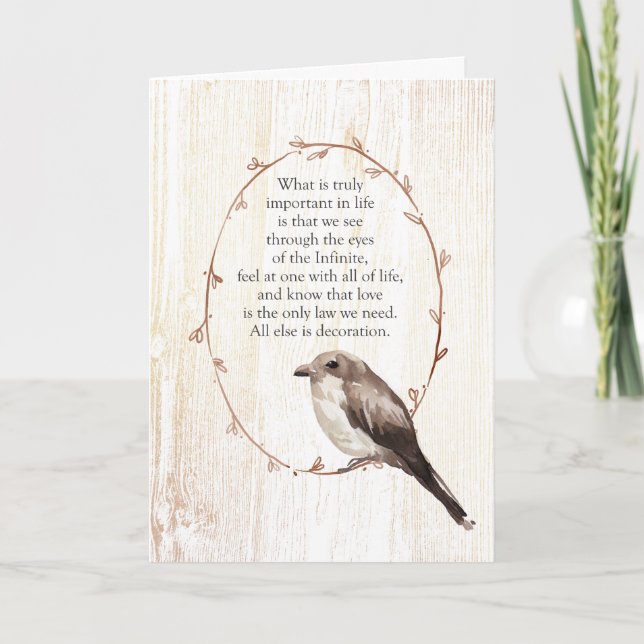 Cartão Através dos Olhos do Infinito Inspiracional (Frente)