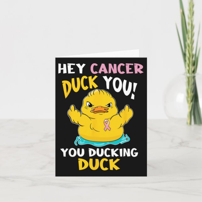 Cartão Atrevida Duckie - Guerreiro do Cancer da Mama (Frente)