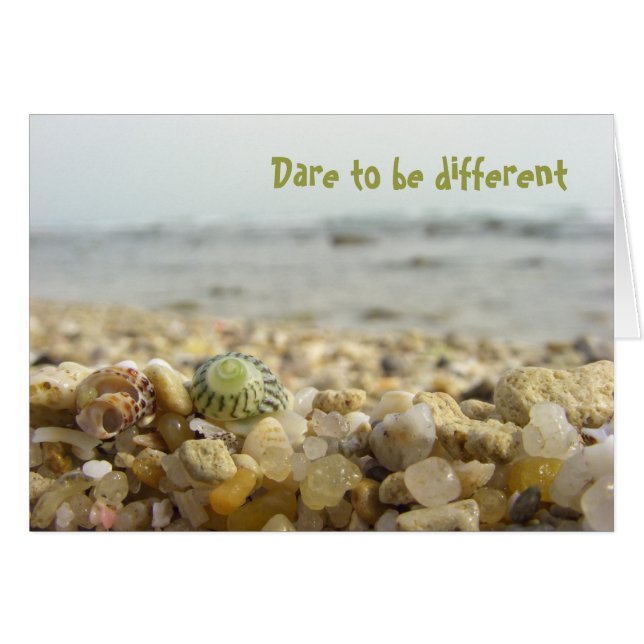 Cartão Atrevo-me a ser diferente da Shell & Pebbles na pr (Frente Horizontal)