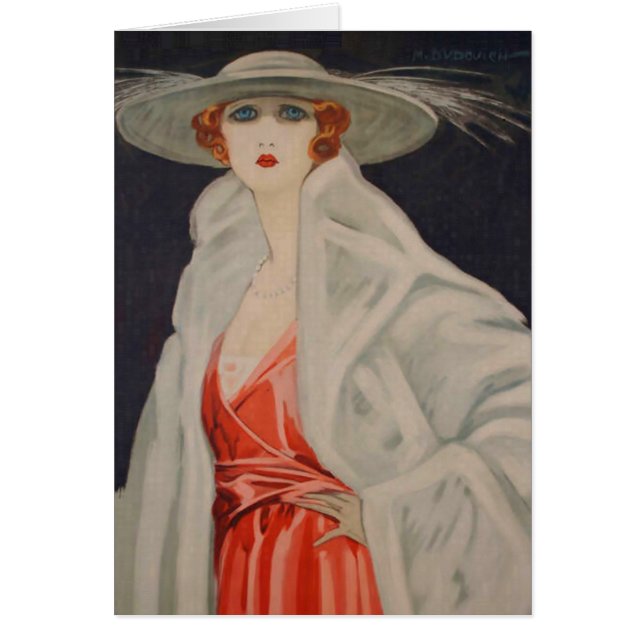 Cartão Atriz Marcello Dudovich Elena Maskowska (Frente)