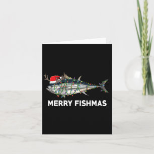 Cartão Atum Engraçado Peixe Natal Papai Noel Xmas Pescado