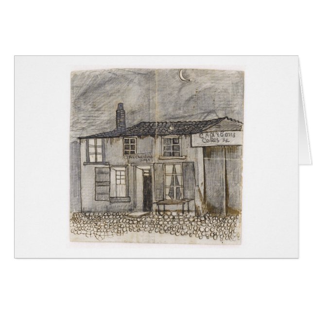 Cartão Au Charbonange Café, Vincent van Gogh (Frente horizontal)