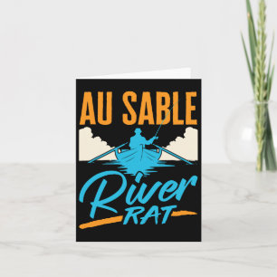 Cartão Au Sable River Rat Rafting Canoagem Embarcação De 