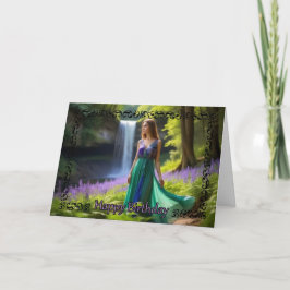 Cartão Auburn Beauty Perto de Waterfall Birthday Card