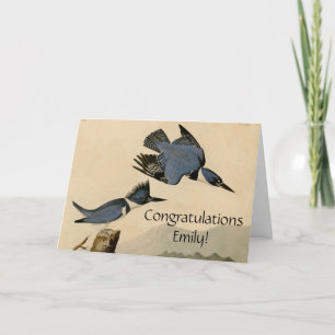 Cartão Audubon Belfisher Kingfisher Wildlife Bird