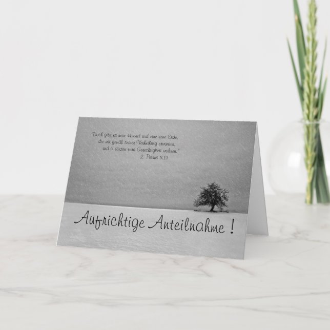 Cartão Aufrichtige Anteilnahme - mit Spruch aus der Bibel (Frente)