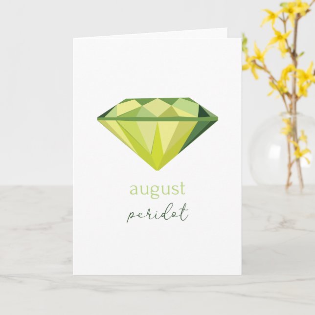 Cartão August Birthstone Peridot (Flor Amarela)
