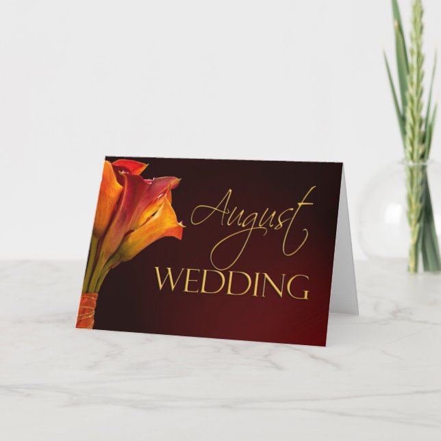 Cartão August calla lily wedding card (Frente)