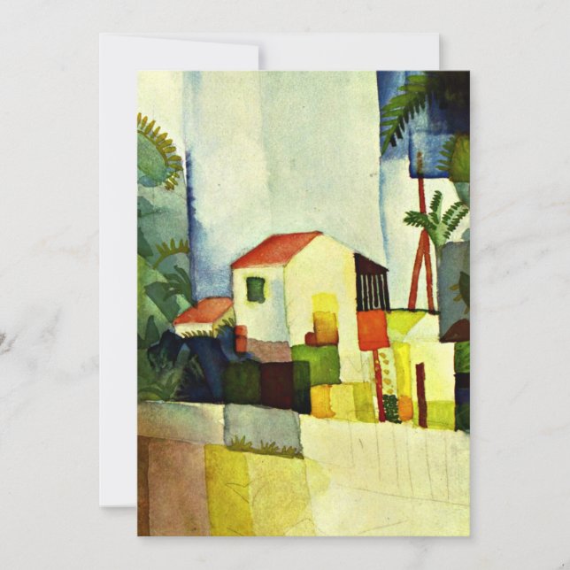 Cartão August Macke art: Bright House (Frente)