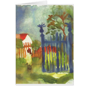 Cartão August Macke - porta de jardim Gartentor 1914