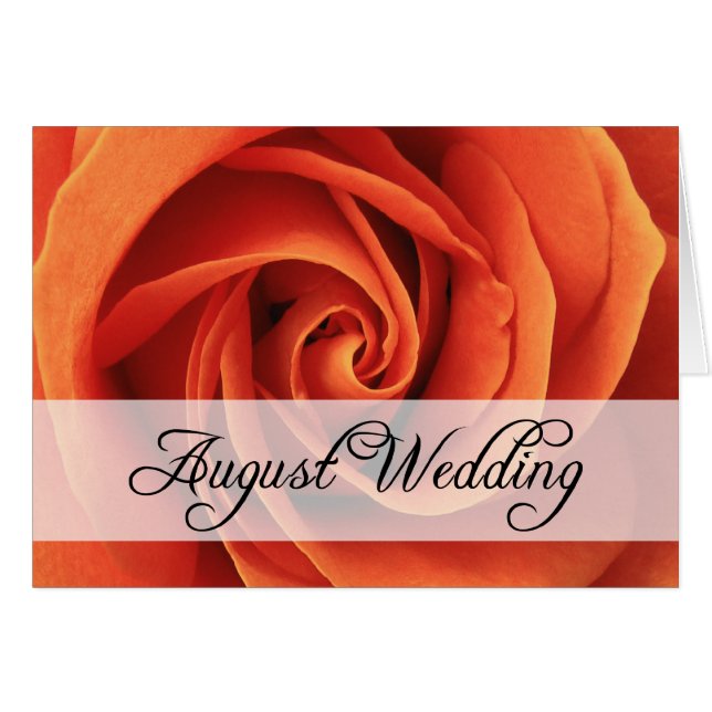 Cartão August Wedding : rosa da temporada : (Frente Horizontal)