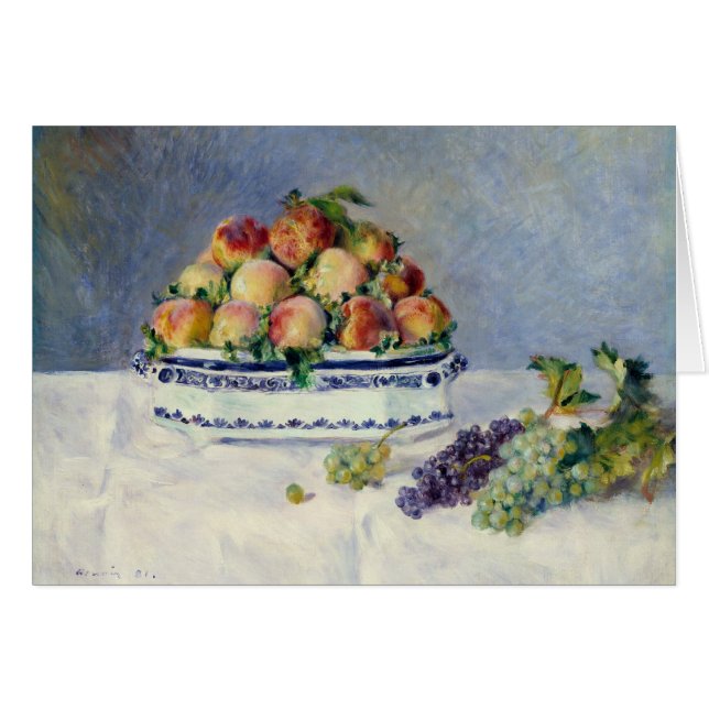 Cartão Auguste Renoir - Vida Estática com Pêssegos e Uvas (Frente Horizontal)