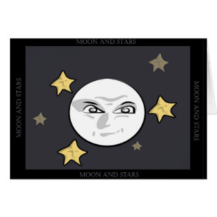 Cartão Aumentação má da lua e das estrelas