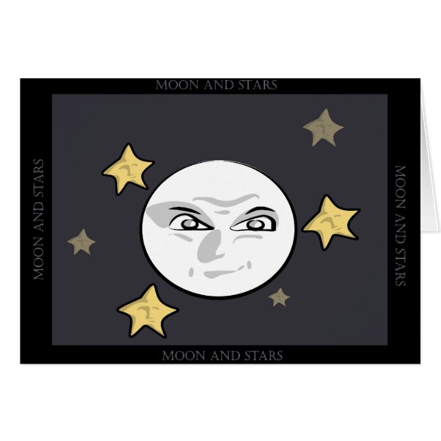 Cartão Aumentação má da lua e das estrelas (Frente Horizontal)