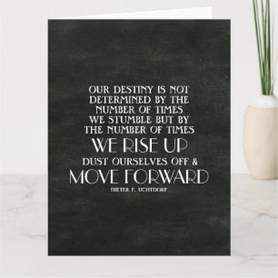 Cartão Aumente e mova-se para frente, citação Inspiracion