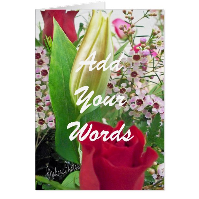 Cartão Aumentou & o lírio Botão-personaliza (Frente)