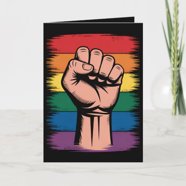 Cartão Aumentou os direitos de suporte do Rainbow LGBTQ (Frente)