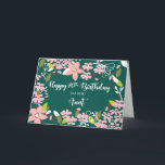 Cartão Aunt 70th Birthday Green Flowers<br><div class="desc">Reaching seventy is a life’s achievement and calls for a great celebration. This card was designed just for that occasion. Give this to a dear aunt who will be celebrating her 70th birthday.</div>