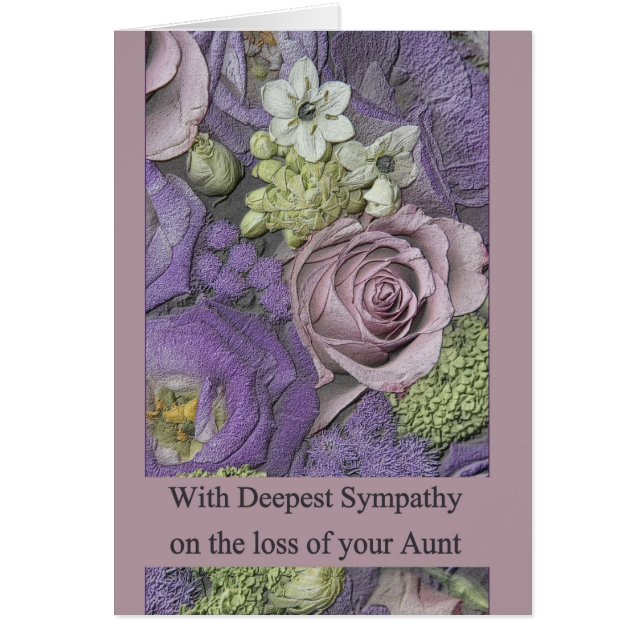 Cartão Aunt loss Sympathy rose card (Frente)
