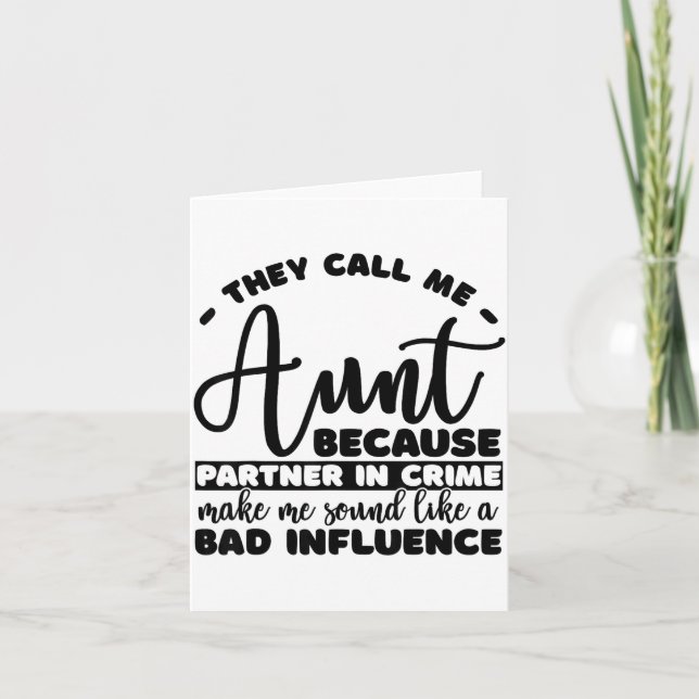 Cartão Aunt Partner In Crime Shirt Aunt Tee Shirts Sarcas (Frente)