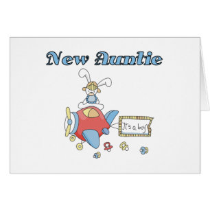 Cartão Auntie novo - camiseta e presentes do avião