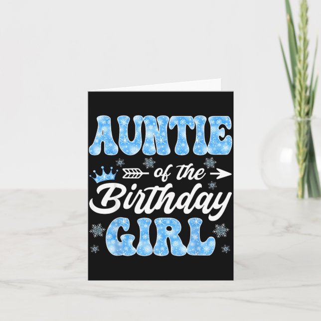 Cartão Auntie Of The Birthday Girl Snowflakes Winter Chri (Frente)