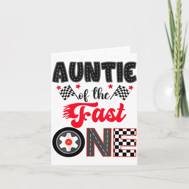Cartão Auntie Of The Fast One Car Racing Dad 1st Birthday (Frente)