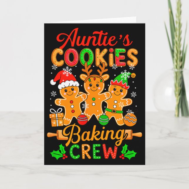 Cartão Auntie's Xmas Cookie Baking Crew Funny Baker Ginge (Frente)