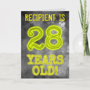 Cartão Aura Brilhante Spooky Olha "28 ANOS!" + Nome