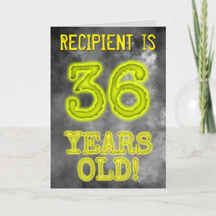 Cartão Aura Brilhante Spooky Olha "36 ANOS!" + Nome