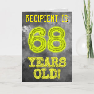 Cartão Aura Brilhante Spooky Olha "68 ANOS!" + Nome